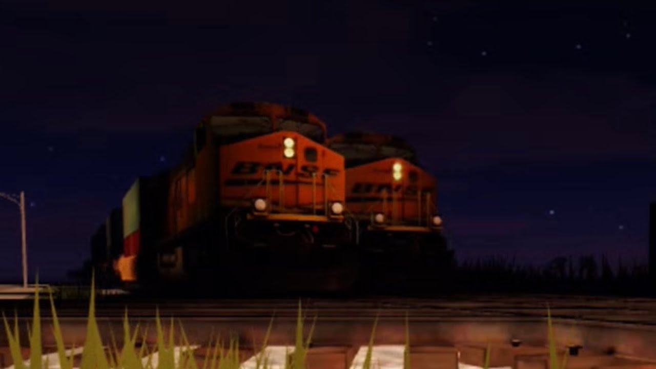 Intermodal-BNSF Train Into Diamond Interlocking 