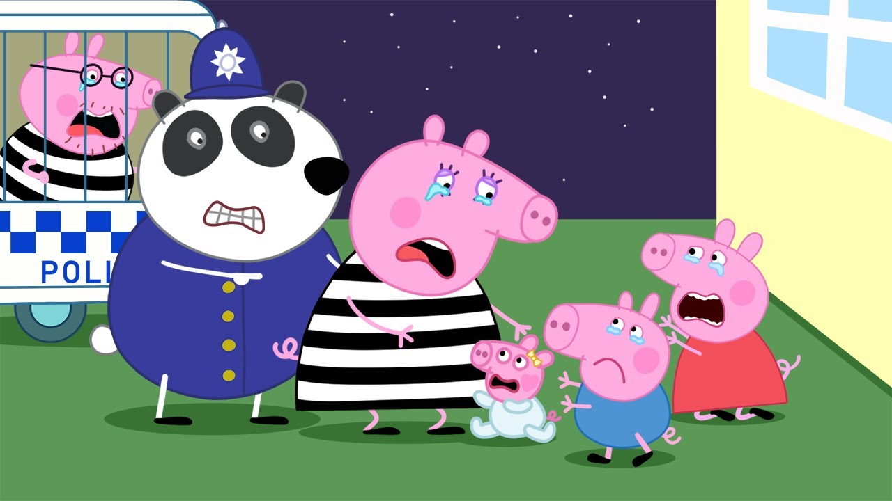 Mummy Pig said goodbye to George before being picked up by the police !! -  Peppa Funny Animation