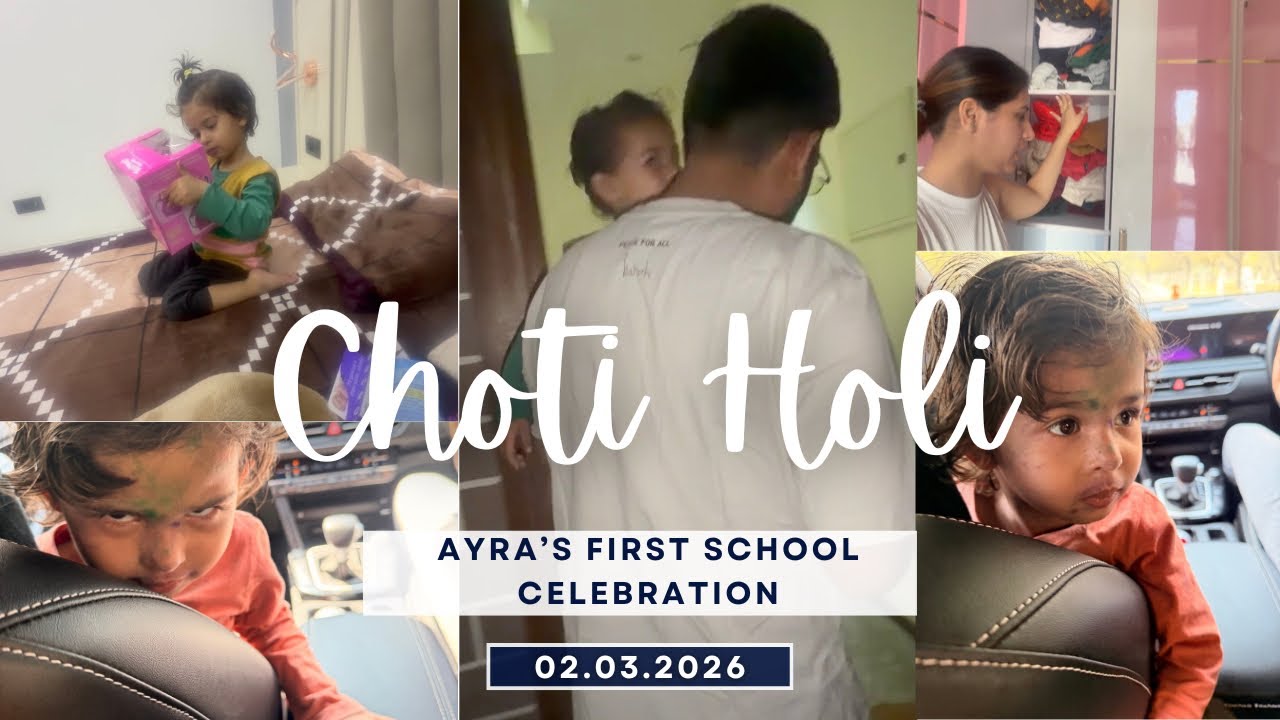 Choti Holi celebration| Ayra’s first school holi celebration | we are emotional 🥹🧿🙏