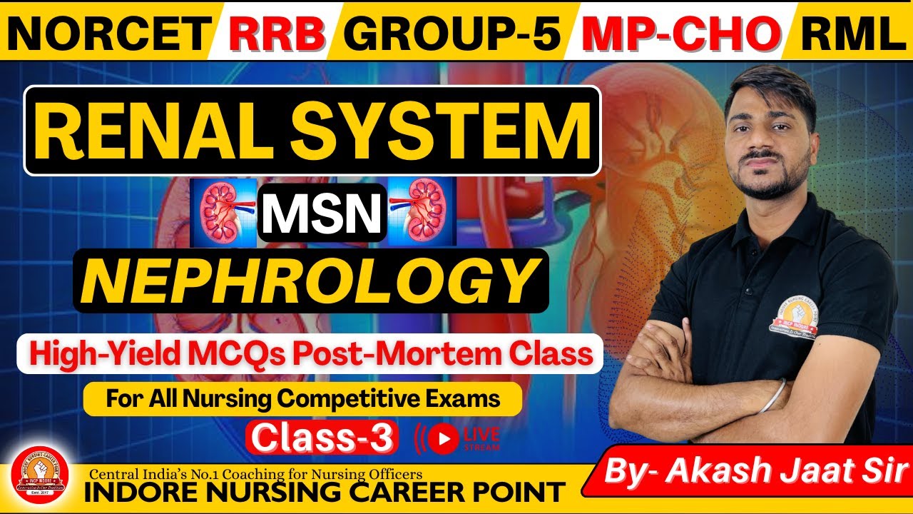 Renal System MCQ धमाका (Class-3) | MSN Nephrology by Akash Jaat Sir | Nursing Exams 2026 | INCP