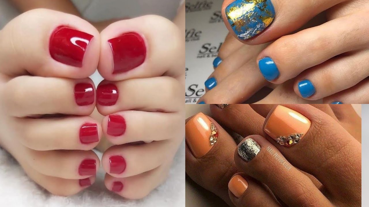 very pretty and lovely designs of women's toes colors//best pedicure ideas 2022