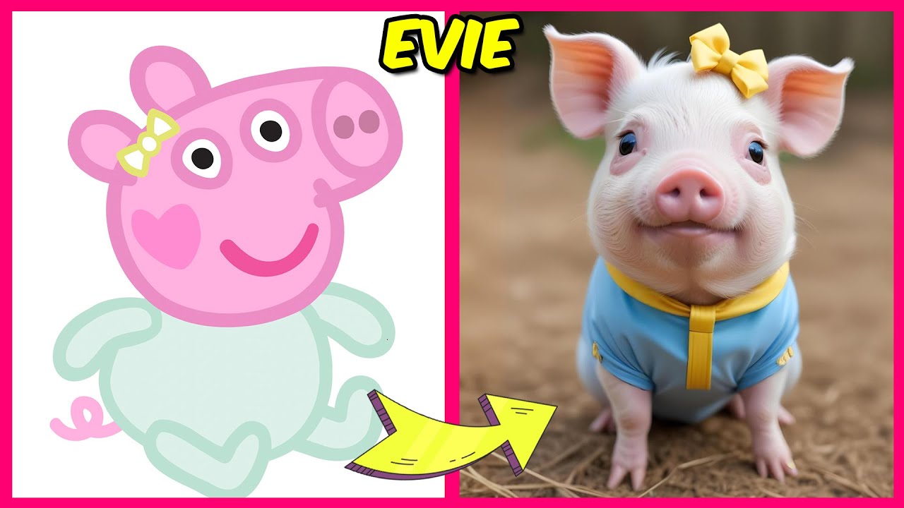 Real Life Peppa Pig Characters?! 🤯 + Their Favorite Snacks, Drinks, Moives And More | Evie Pig