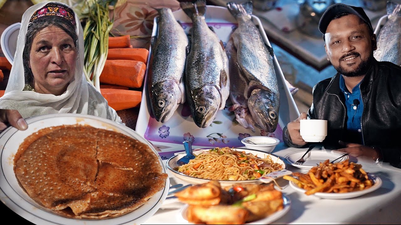 Gilgit Local Food at Khunjerab | Trout Fish Farm | Pak China Border | Local Food of Gilgit Baltistan
