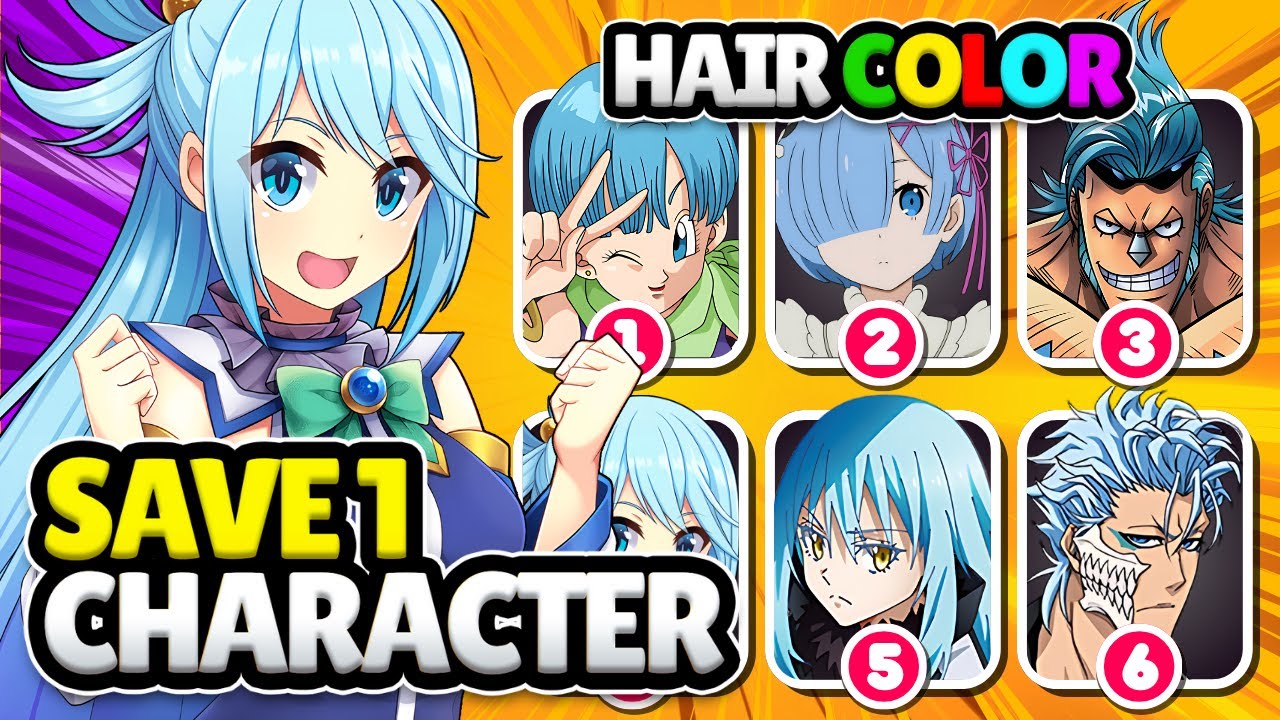 SAVE 1 ANIME CHARACTER From Each HAIR COLOR 💇‍♂️ | Anime Quiz 🔥