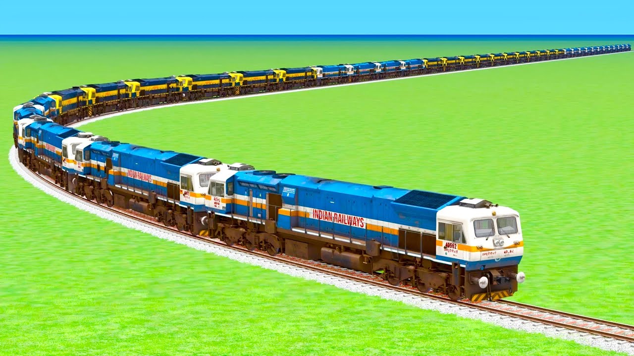 The Longest Indian Railways Freight Train on Curve Track! 🚂 Train Simulator