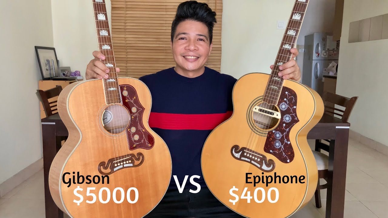 Gibson J200 vs Epiphone EJ200 - Expensive vs Cheap / Sound Comparison