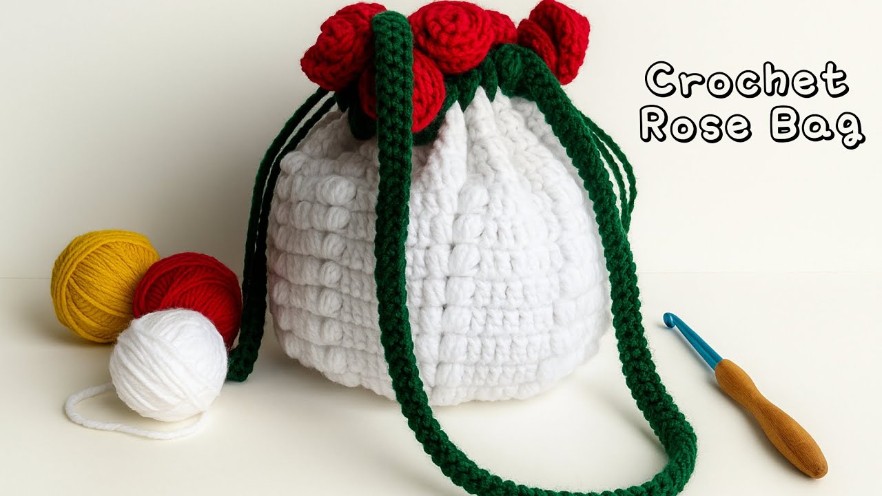 Viral Crochet Rose Bag & Rose Bouquet 👜 | Trending Handmade Gift Idea 2025 | Easy DIY Pattern