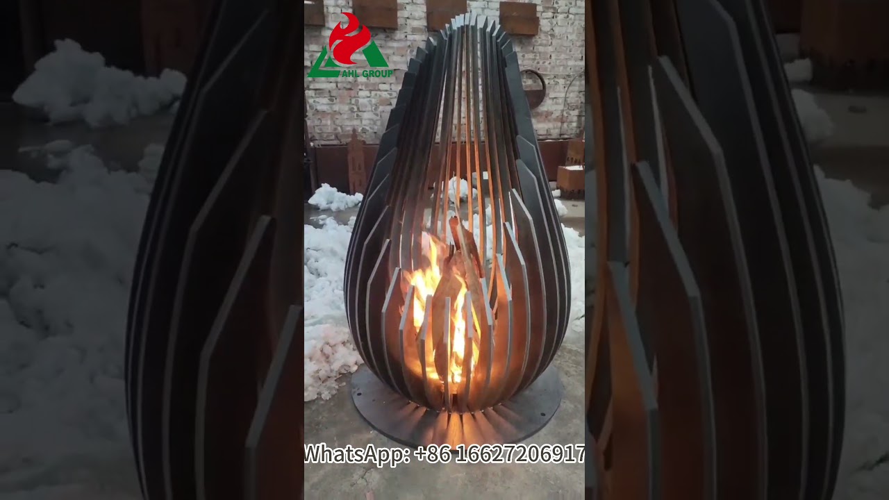 Garden Decorative Rusted Sculpture & Outdoor heating Metal Firepit #sculpture #firepit
