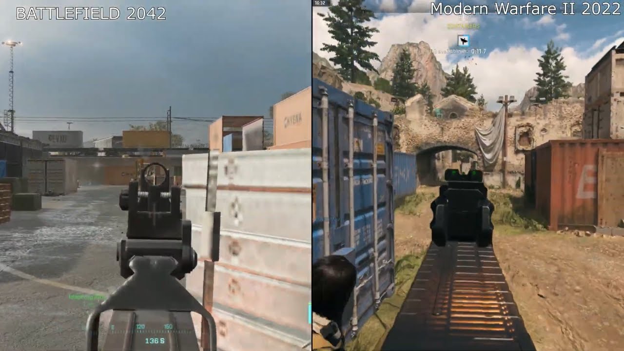 BF2042 vs MW2 (2022) - P90 Gameplay Comparison