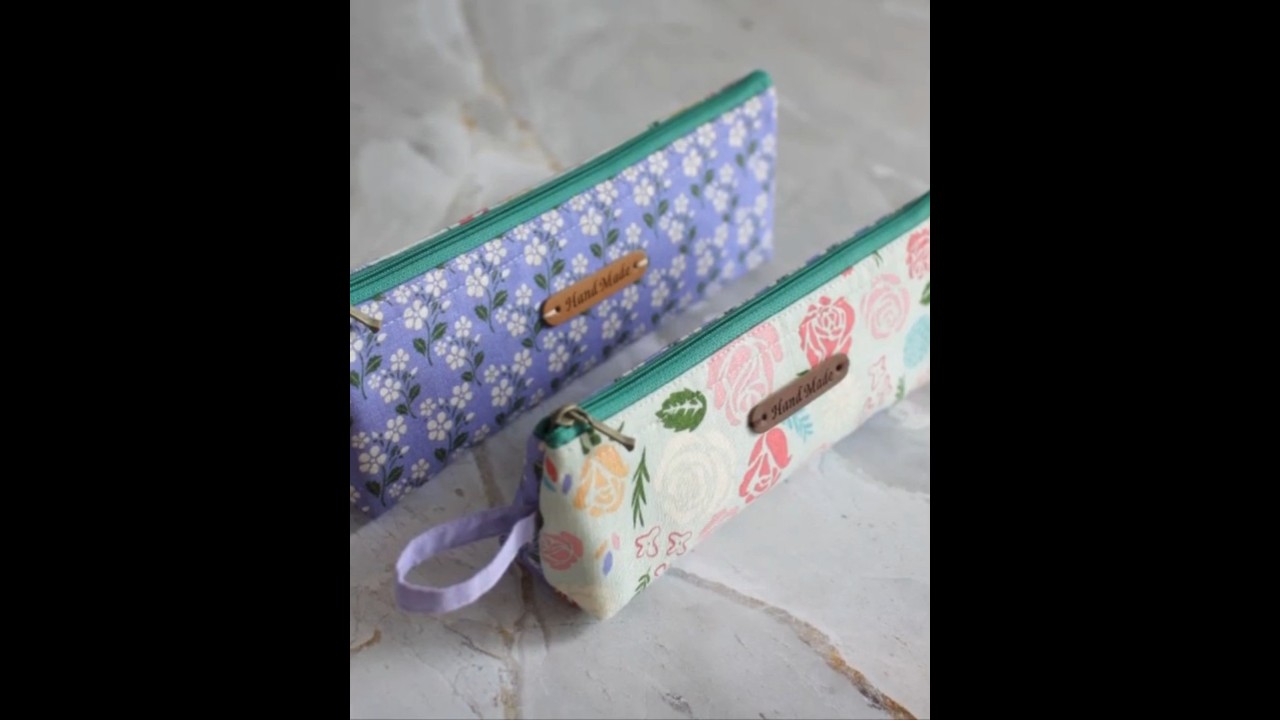 DIY A practical triangle pencil case that's easy to make | 2 free patterns | 삼각 필통 만들기 #Shorts