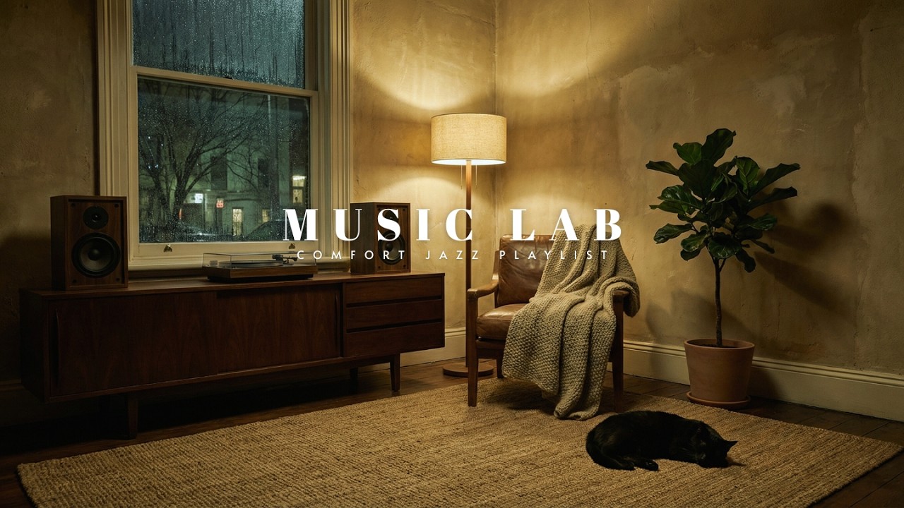 Relaxing Jazz Playlist | Late Night Jazz Room 🎶 Quiet Vinyl While the City Rains