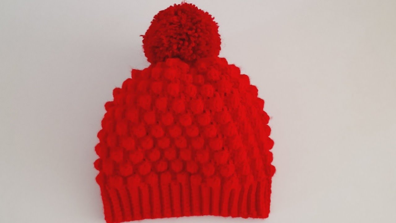 Gorro en Punto Burbuja de Crochet Paso a Paso ❤️