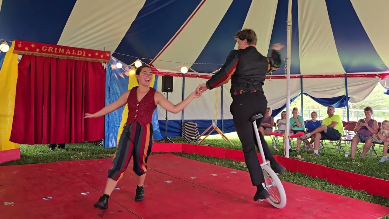 Cassie and Will Unicycle with Circus Grimaldi