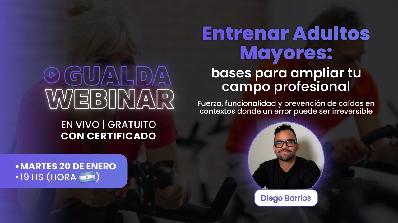 #GualdaWebinar 🔥 Entrenar ADULTOS MAYORES: bases para ampliar tu campo profesional ✅
