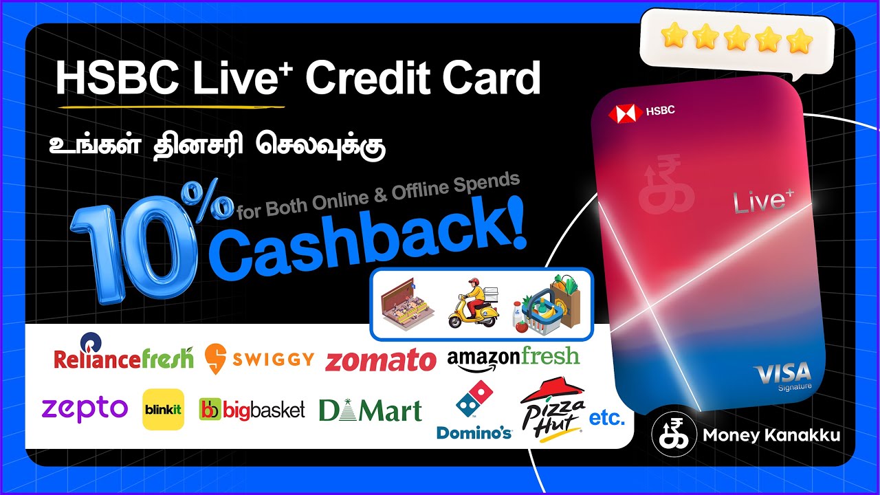 10% Cashback! HSBC Live+ Credit Card is the BEST Cashback Credit Card for Dining and Grocery Spends!
