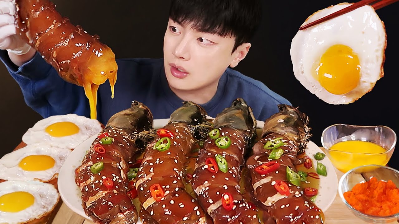 SUB)역대급! 35cm 킹타이거 새우장 먹방 🤎 (ft. 계란후라이 주먹밥) KING TIGER SOY SAUCE SHRIMP MUKBANG ASMR 리얼사운드 밥도둑 라면먹방