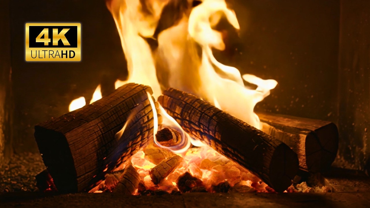 Kaminfeuer 2 Stunden. Kräftige Flammen. Ohne Musik. Warme Ruhe