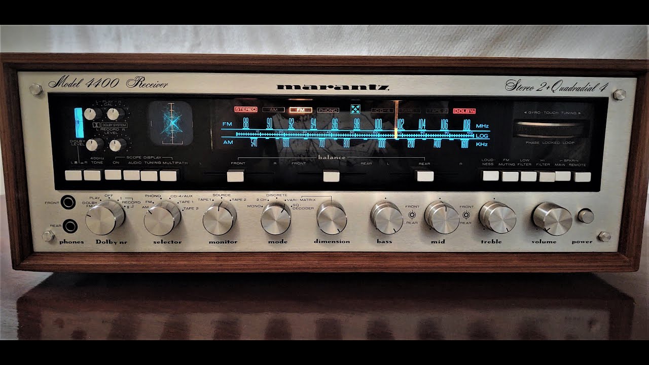 Receiver Marantz 4400, Oscilloscope Blue, a small test and audio.