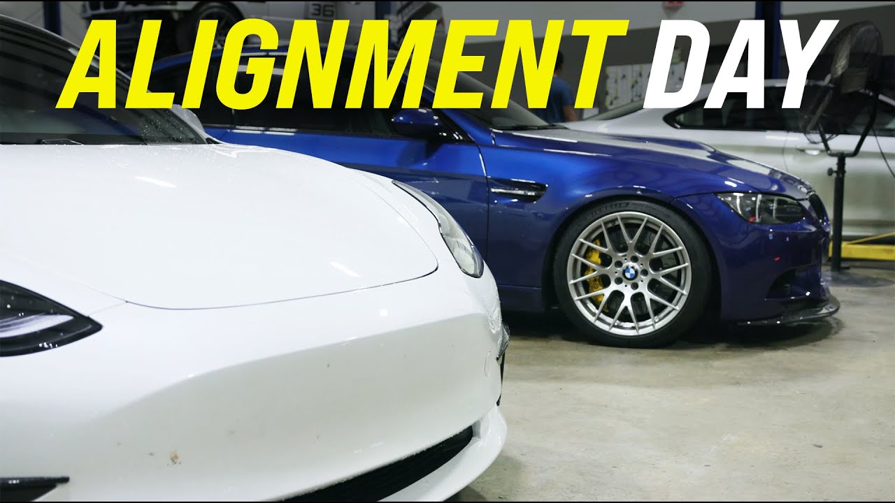 E92 M3 & Tesla Model 3 Alignment at Precision Sport Industries