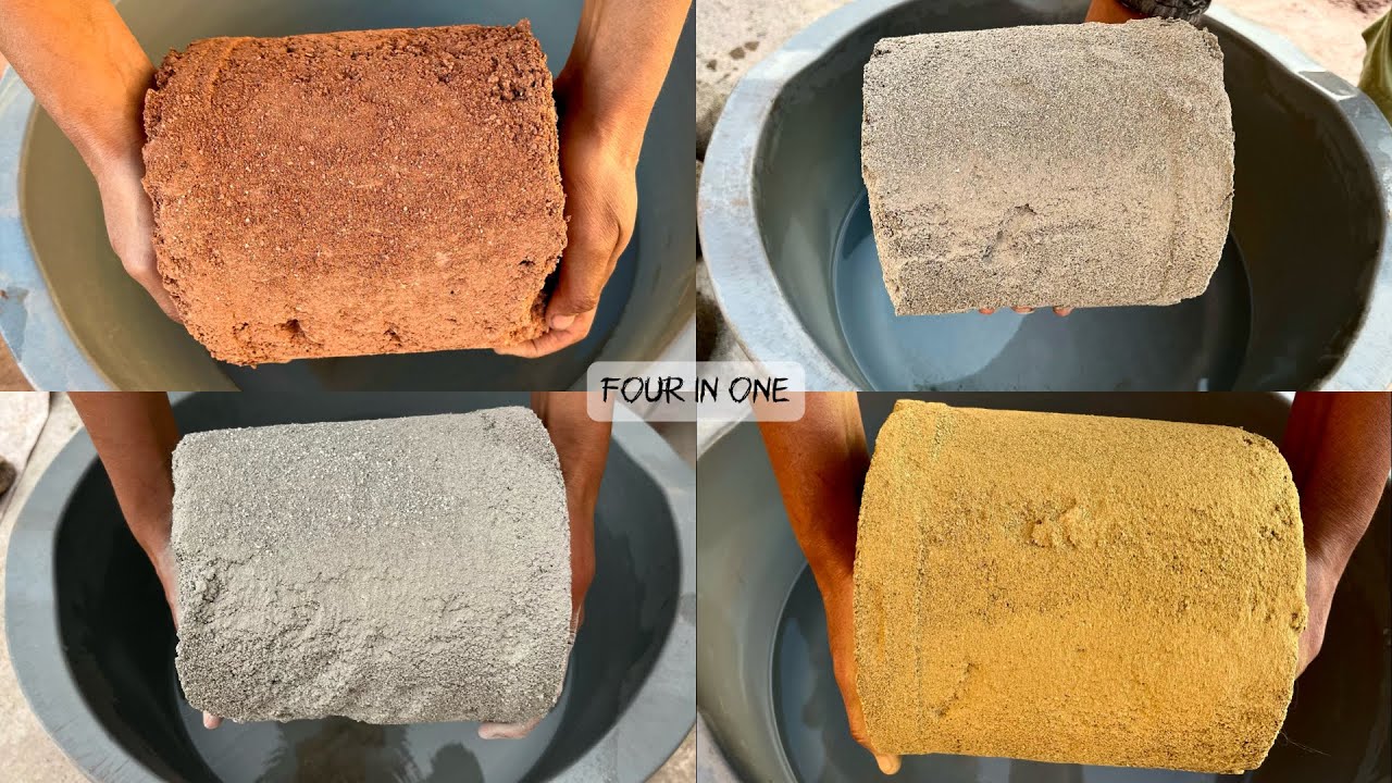 ASMR | Giant Buckets | Water crumbling | Four Videos in one Frame 