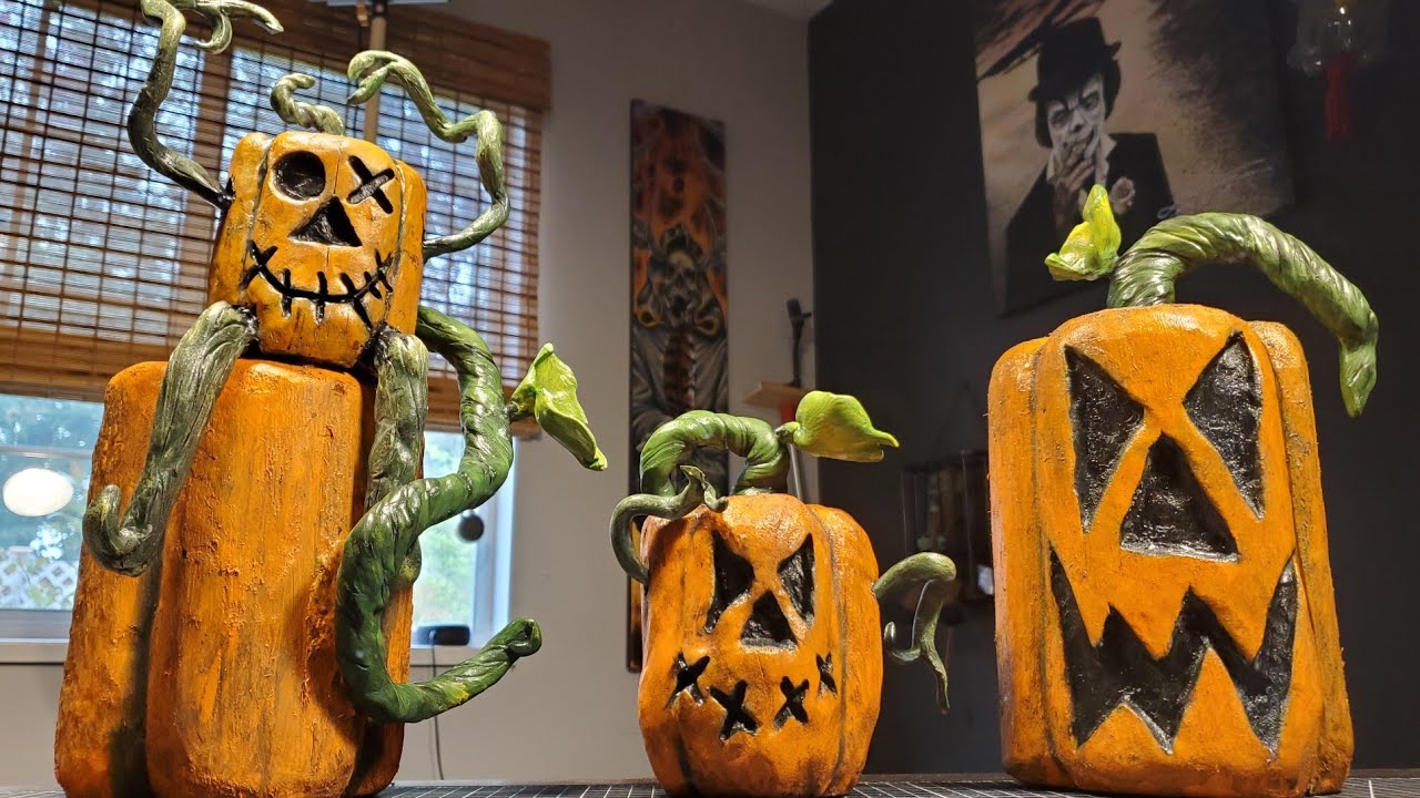 Apoxie Sculpt/Painting Pumkin Stalks. Part 2