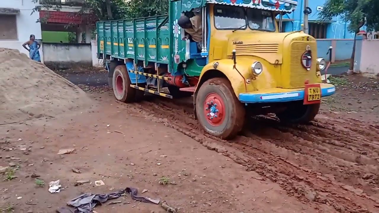 TATA 1210D legentary truck sand loading video