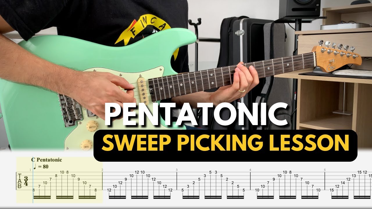 Etude Guitar 05 - Pentatonic Sweep Picking (Electric Guitar Lessons And Exercises)