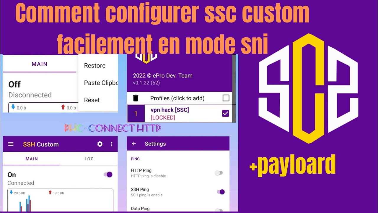 comment configurer ssc custom en mode SNI +payloard