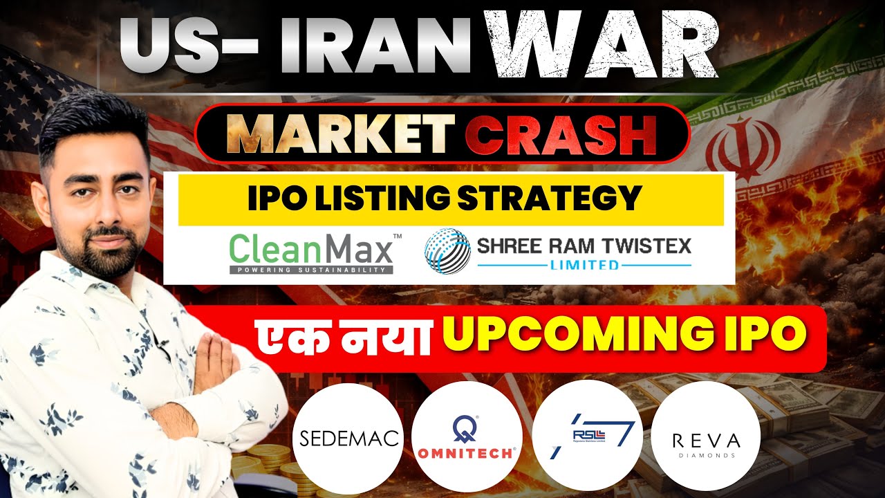 IRAN US War | Market Crash ? | Clean Max IPO Listing | Shree Ram IPO | Upcoming IPO | Jayesh Khatri