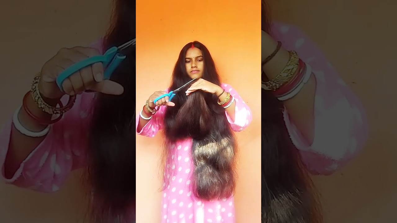 Long Hair Cutting ✂️ Requested Video Self Long Hair Cutting ✂️ Video 