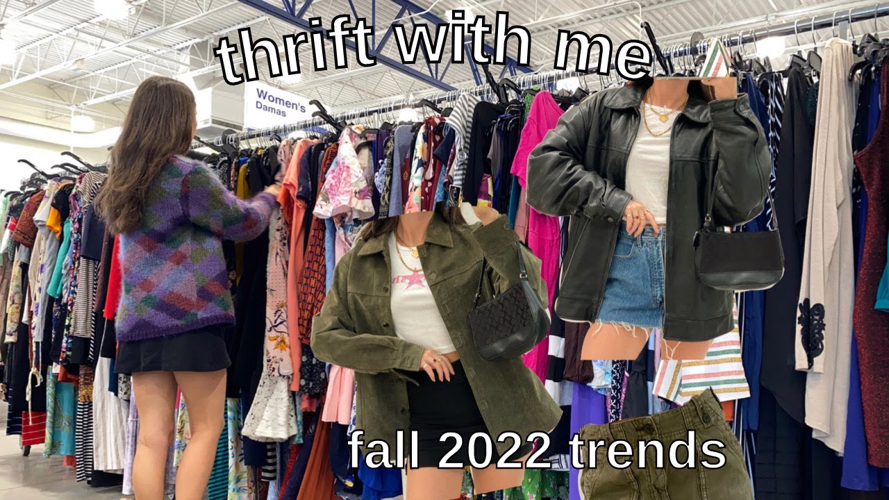 THRIFT WITH ME // thrifting 90's and y2k fall closet essentials & styling TRY ON HAUL!!