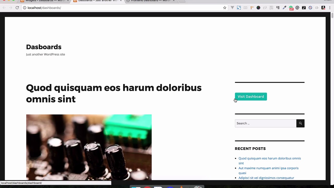 frontend dashboard widget