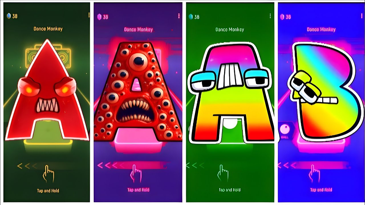 Evil Alphabet Lore 🆚 Alphabet Lore Monster 🆚 Rainbow Alphabet Lore Mix Colours. 🎵 Tell We? 😍