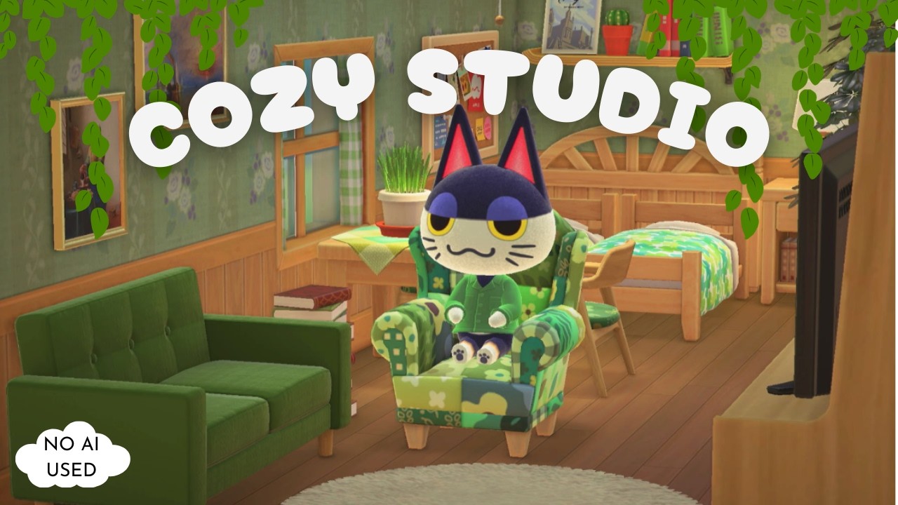 Cozy Studio Apartment | Relaxing Guitar | Work & Study Music | ACNH Ambiance