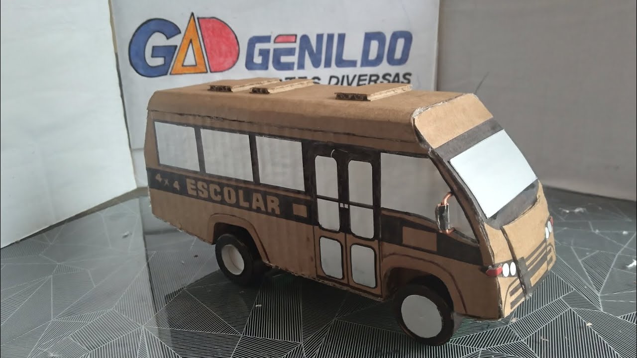 Como fazer um onibus escolar de papelão
