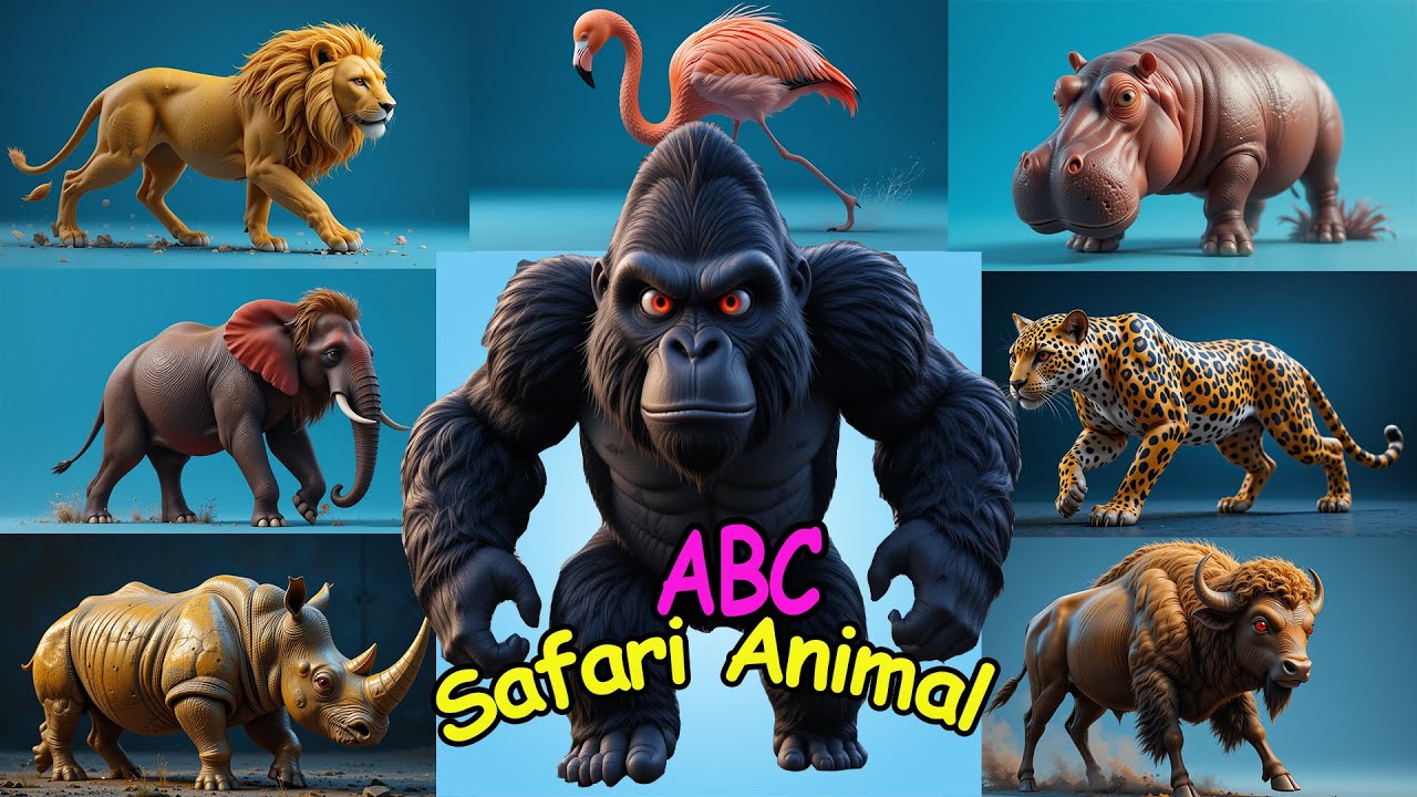 Fun Safari Animal Sounds Song for Kids |Learn Animal Names & Noises | Nursery Rhyme & Learning Video