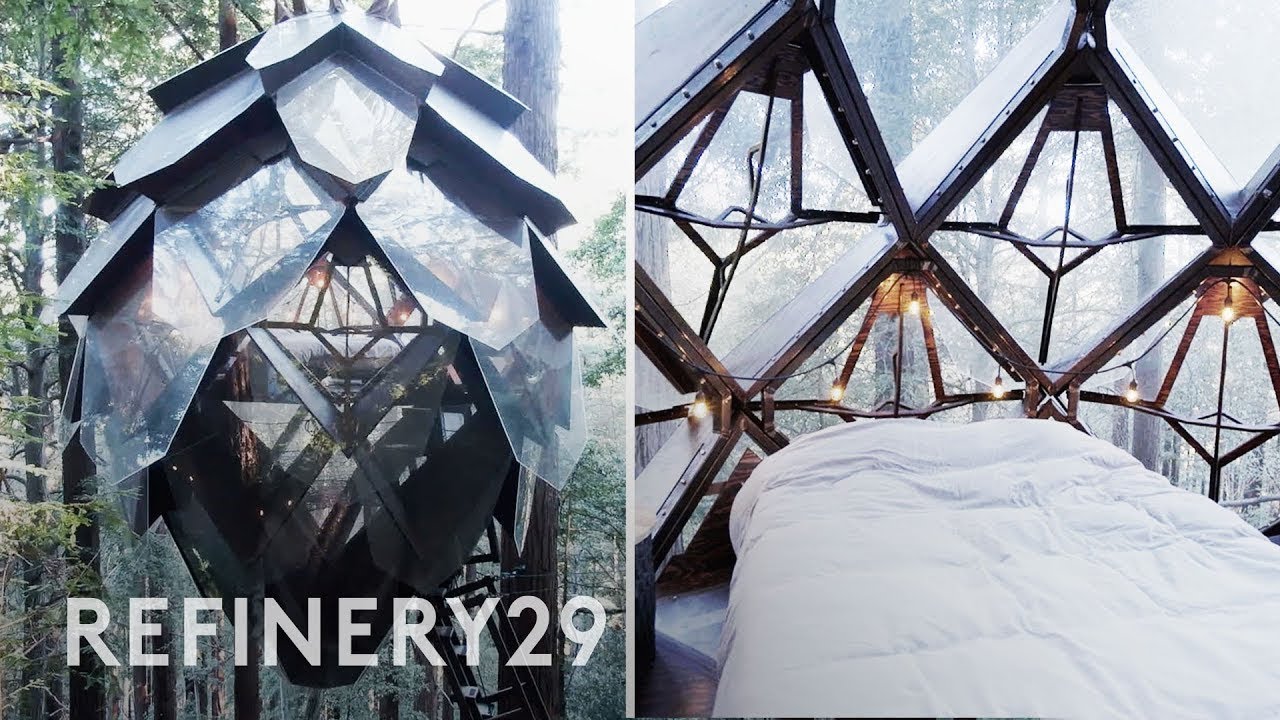 What A $486/night Pinecone Treehouse Looks Like | Weekend House | Refinery29