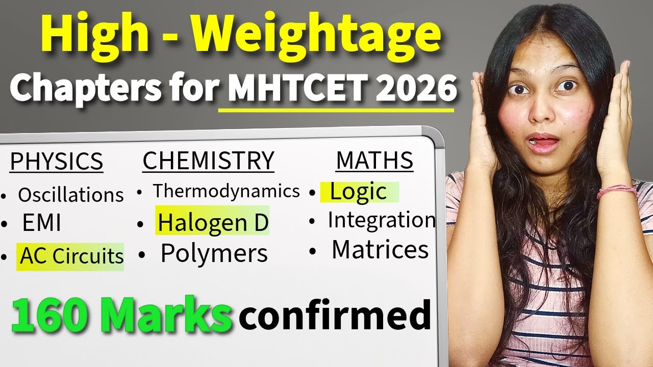 Most Important Chapters for MHT-CET 2026 | Chapterwise strategy for 99%ile #mhtcet2026 #motivation