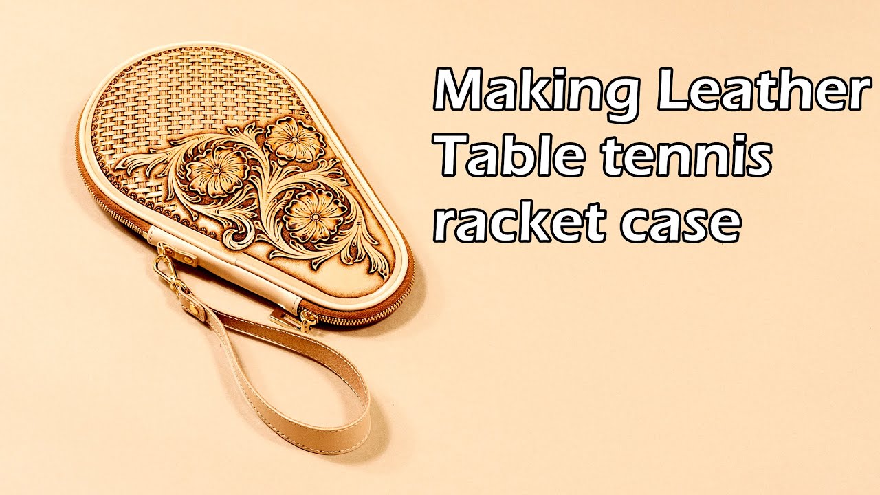 79 [Leather Craft] Making Leather table tennis racket case / [가죽공예] 탁구 라켓 케이스 만들기 / Free Pattern