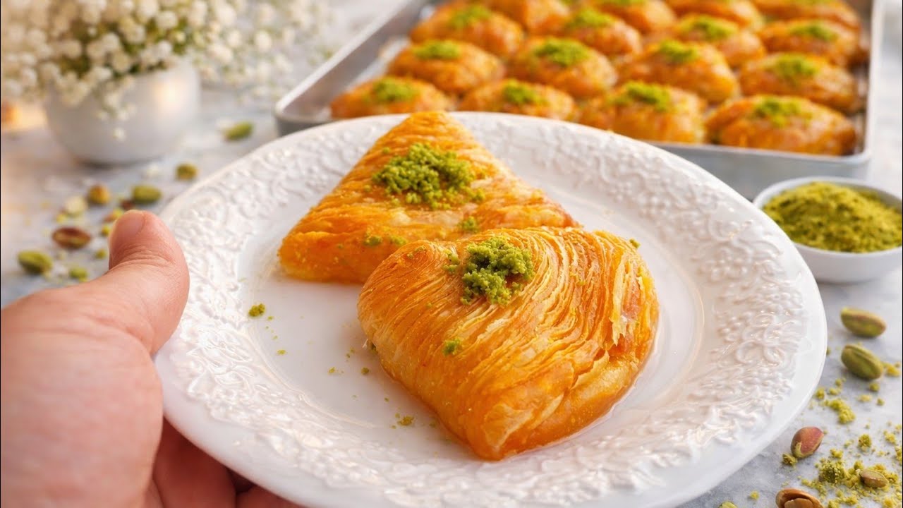 OKLAVA KULLANMADAN EN KOLAY BAKLAVA TARİFİ ✔️ Tam Kıvamında Hafif Kıyır Kıyır MİDYE BAKLAVA ✔️