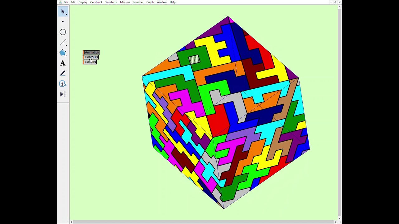Cube tessellated with heptominoes