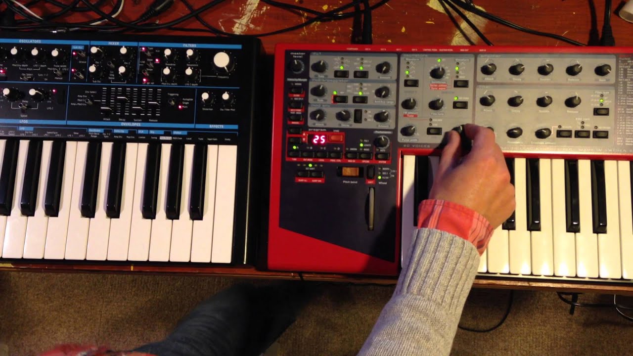Novation Bass Station 2 & Clavia Nord Lead 2X - Low Pass Filter Comparison (iphone5 mic)