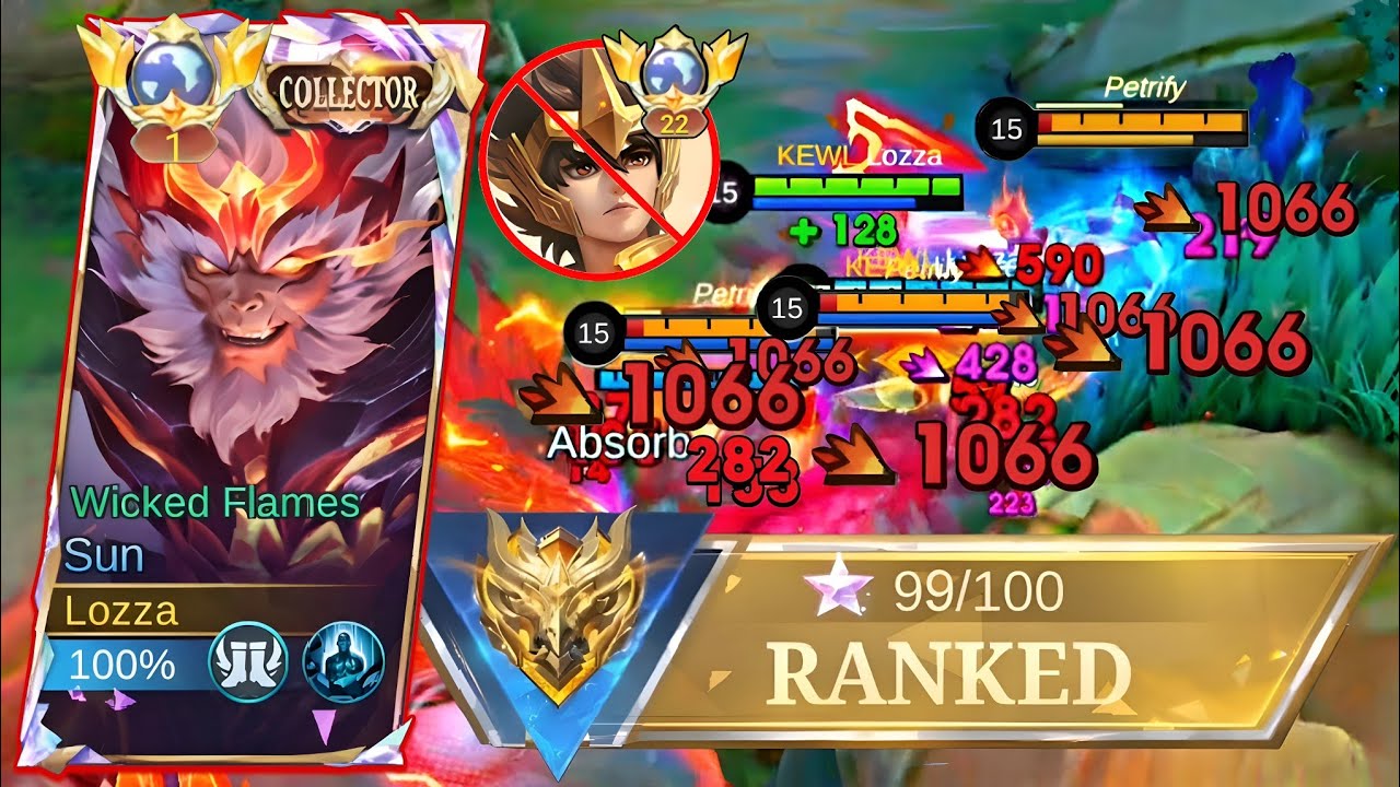LAST MATCH TO REACH MYTHICAL IMMORTAL USING SUN NEW PATCH!? (tutorial exp sun) | SUN MOBILE LEGENDS