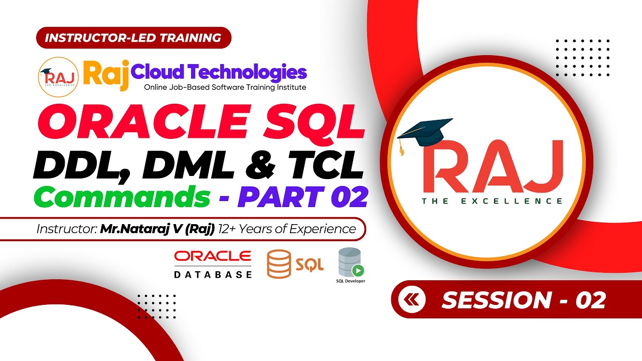 Session-2 Oracle SQL - DDL , DML and TCL Commands By Raj Cloud Technologies  #oracle #sqltutorials