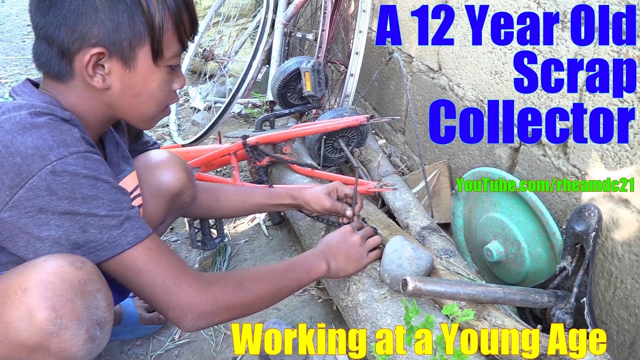 A 12 Year Old Poor Filipino Boy Who Collects Scraps for a Living. Helping a Poor Filipino Family
