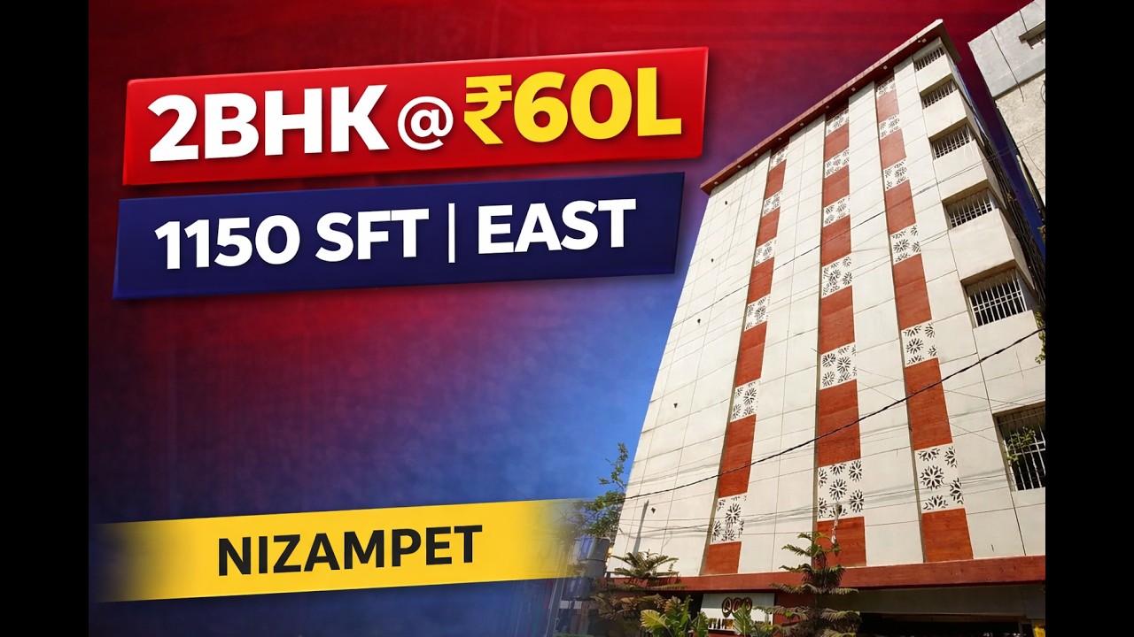 2BHK East Facing Flat for Sale in Nizampet – Venkatraya Nagar – 1150 sqft – ₹60 L