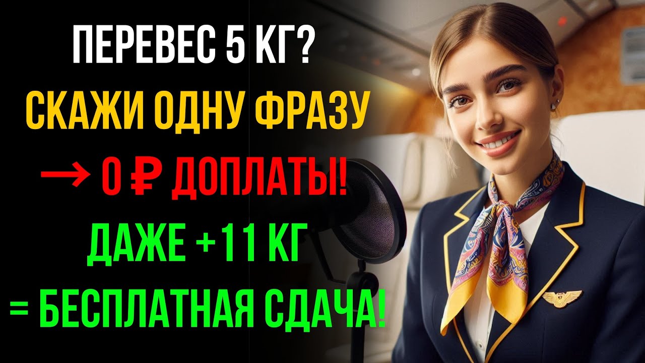 Перевес багажа 5 кг? СКАЖИ ЭТУ ФРАЗУ — и сдашь БЕСПЛАТНО! ✈️