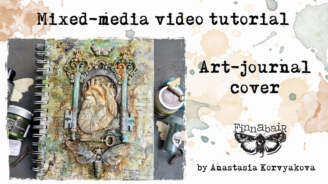 Art Journal Cover With Tissue Paper And Moulds by Anastasia Korvyakova
