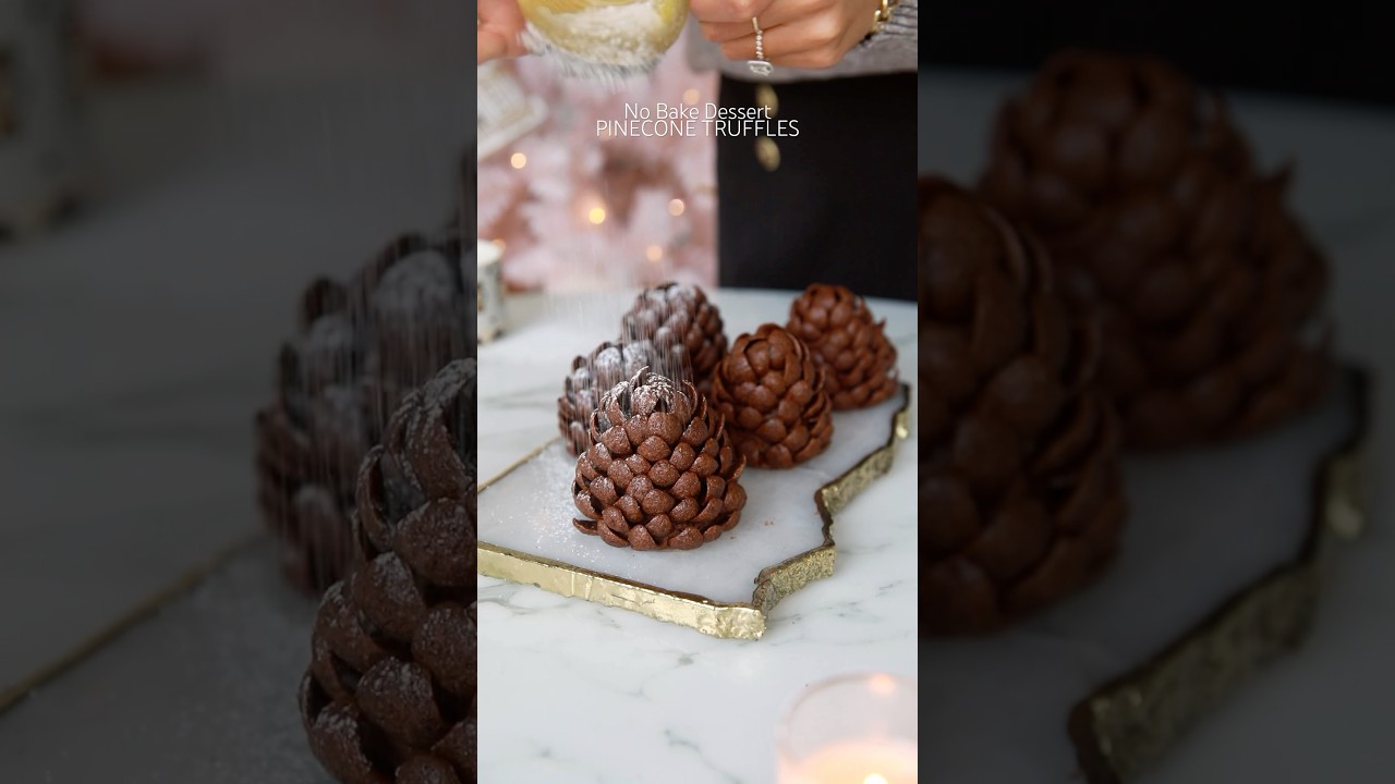 No bake dessert pinecone truffles this holiday season they are so delicious! ￼