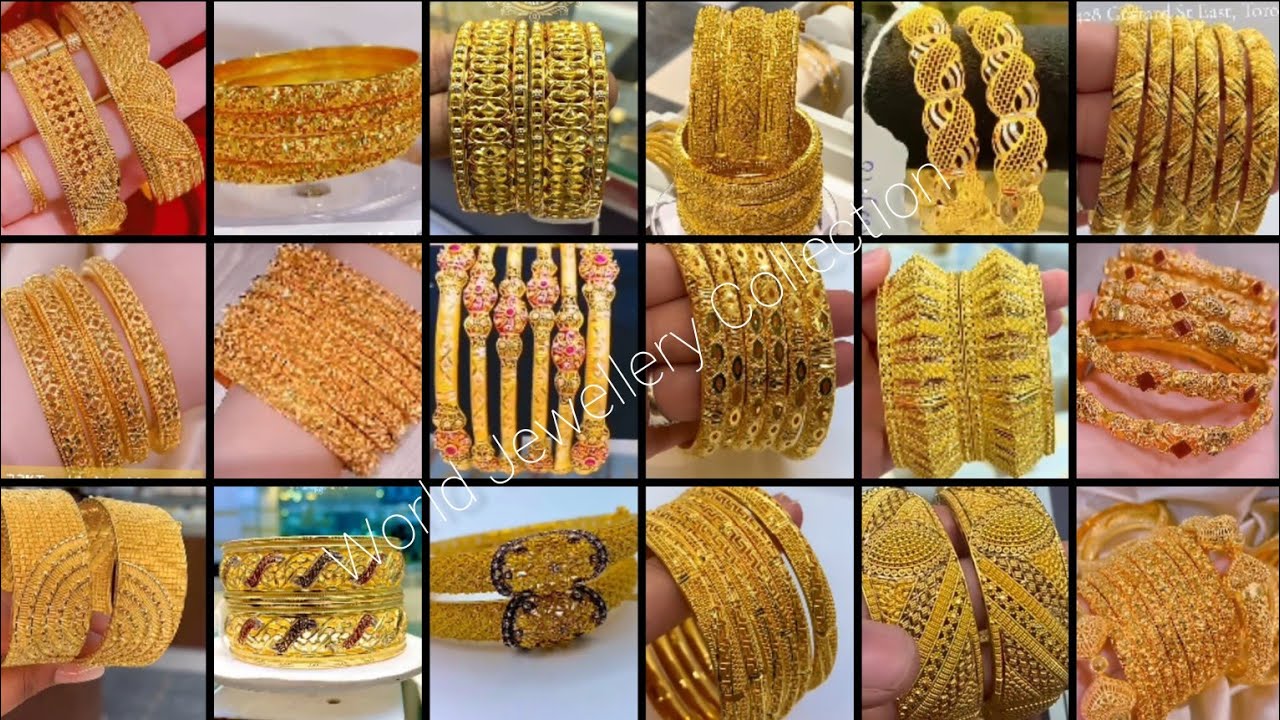 Latest Gold Bangles Designs/Gold Bangles Designs/Gold Bangles Designs 2024/Gold Kangan/Gold Jewelry